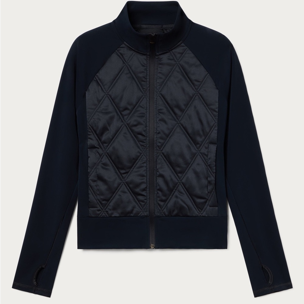 RHONE Black Luxe Alpine Jacket with Diamond Quilted Design